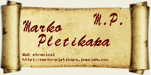 Marko Pletikapa vizit kartica